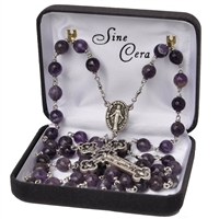 24" Chain-link Rosary with 8mm Amethyst Beads, R1458