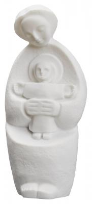 Madonna with Child 7" White Onyx Statue, OW143