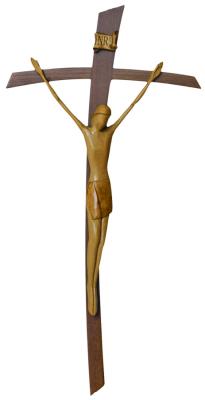 15" X 7.75" Walnut  Wood Crucifix, WL7