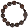 Jujube Wood 13mm Rose-Cut Beads Rosary Bracelet RBS3I