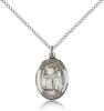 Sterling Silver St. Valentine of Rome Pendant, Sterling Silver Lite Curb Chain, Medium Size Catholic Medal, 3/4" x 1/2"