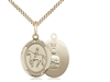 Gold Filled St. Kateri / Equestrian Pendant, Gold Filled Lite Curb Chain, Medium Size Catholic Medal, 3/4" x 1/2"