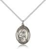 Sterling Silver St. Isaac Jogues Pendant, Sterling Silver Lite Curb Chain, Medium Size Catholic Medal, 3/4" x 1/2"