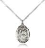 Sterling Silver Holy Family Pendant, Sterling Silver Lite Curb Chain, Medium Size Catholic Medal, 3/4" x 1/2"