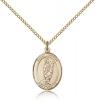 Gold Filled St. Victor of Marseilles Pendant, Gold Filled Lite Curb Chain, Medium Size Catholic Medal, 3/4" x 1/2"
