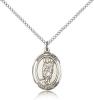 Sterling Silver St. Victor of Marseilles Pendant, Sterling Silver Lite Curb Chain, Medium Size Catholic Medal, 3/4" x 1/2"