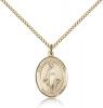 Gold Filled Our Lady of Lebanon Pendant, Gold Filled Lite Curb Chain, Medium Size Catholic Medal, 3/4" x 1/2"