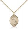 Gold Filled St. Madeline Sophie Barat Pendant, Gold Filled Lite Curb Chain, Medium Size Catholic Medal, 3/4" x 1/2"