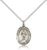 Sterling Silver Our Lady of All Nations Pendant, Sterling Silver Lite Curb Chain, Medium Size Catholic Medal, 3/4" x 1/2"