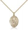 Gold Filled St. Zita Pendant, Gold Filled Lite Curb Chain, Medium Size Catholic Medal, 3/4" x 1/2"