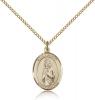 Gold Filled St. Alice Pendant, Gold Filled Lite Curb Chain, Medium Size Catholic Medal, 3/4" x 1/2"