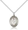 Sterling Silver St. Hildegard Von Bingen Pendant, Sterling Silver Lite Curb Chain, Medium Size Catholic Medal, 3/4" x 1/2"