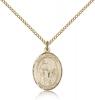 Gold Filled St. Susanna Pendant, Gold Filled Lite Curb Chain, Medium Size Catholic Medal, 3/4" x 1/2"