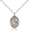 Sterling Silver Our Lady of Mercy Pendant, Sterling Silver Lite Curb Chain, Medium Size Catholic Medal, 3/4" x 1/2"