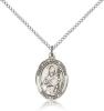 Sterling Silver St. Malachy O'More Pendant, Sterling Silver Lite Curb Chain, Medium Size Catholic Medal, 3/4" x 1/2"