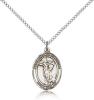 Sterling Silver St. Paul of the Cross Pendant, Sterling Silver Lite Curb Chain, Medium Size Catholic Medal, 3/4" x 1/2"