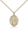 Gold Filled St. Nimatullah Pendant, Gold Filled Lite Curb Chain, Medium Size Catholic Medal, 3/4" x 1/2"