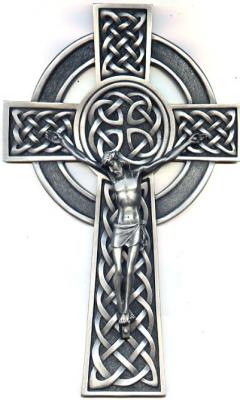 8" Fine Pewter Knotted Celtic Crucifix JC-9221-E