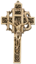 IHS Gold Wall Crucifix JC-850-K