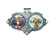 Crucifix & Saint Christopher Auto Visor Clip VR-119