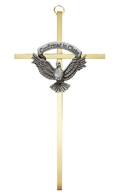 7" Brass Confirmation Cross  G1065