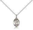 Sterling Silver St. Andrew the Apostle Pendant, Sterling Silver Lite Curb Chain, Small Size Catholic Medal, 1/2" x 1/4"