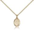 Gold Filled St. Boniface Pendant, Gold Filled Lite Curb Chain, Small Size Catholic Medal, 1/2" x 1/4"