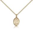 Gold Filled St. Elmo Pendant, Gold Filled Lite Curb Chain, Small Size Catholic Medal, 1/2" x 1/4"