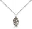 Sterling Silver St. Francis Xavier Pendant, Sterling Silver Lite Curb Chain, Small Size Catholic Medal, 1/2" x 1/4"