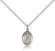 Sterling Silver St. Henry II Pendant, Sterling Silver Lite Curb Chain, Small Size Catholic Medal, 1/2" x 1/4"