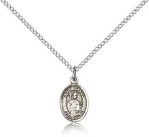 Sterling Silver St. Kilian Pendant, Sterling Silver Lite Curb Chain, Small Size Catholic Medal, 1/2" x 1/4"