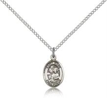 Sterling Silver St. Mark the Evangelist Pendant, Sterling Silver Lite Curb Chain, Small Size Catholic Medal, 1/2" x 1/4"