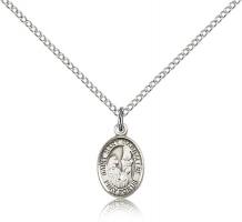 Sterling Silver St. Mary Magdalene Pendant, Sterling Silver Lite Curb Chain, Small Size Catholic Medal, 1/2" x 1/4"