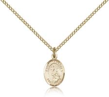 Gold Filled St. Margaret Mary Alacoque Pendant, Gold Filled Lite Curb Chain, Small Size Catholic Medal, 1/2" x 1/4"