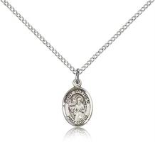 Sterling Silver St. Matthew the Apostle Pendant, Sterling Silver Lite Curb Chain, Small Size Catholic Medal, 1/2" x 1/4"