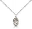 Sterling Silver St. Scholastica Pendant, Sterling Silver Lite Curb Chain, Small Size Catholic Medal, 1/2" x 1/4"
