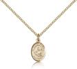 Gold Filled St. Thomas Aquinas Pendant, Gold Filled Lite Curb Chain, Small Size Catholic Medal, 1/2" x 1/4"