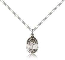 Sterling Silver St. Valentine of Rome Pendant, Sterling Silver Lite Curb Chain, Small Size Catholic Medal, 1/2" x 1/4"