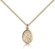 Gold Filled St. Maria Goretti Pendant, Gold Filled Lite Curb Chain, Small Size Catholic Medal, 1/2" x 1/4"