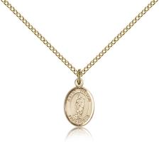 Gold Filled St. Victor of Marseilles Pendant, Gold Filled Lite Curb Chain, Small Size Catholic Medal, 1/2" x 1/4"