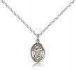 Sterling Silver St. Stephanie Pendant, Sterling Silver Lite Curb Chain, Small Size Catholic Medal, 1/2" x 1/4"