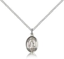 Sterling Silver St. Rachel Pendant, Sterling Silver Lite Curb Chain, Small Size Catholic Medal, 1/2" x 1/4"