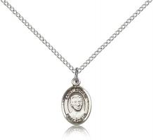 Sterling Silver St. Eugene de Mazenod Pendant, Sterling Silver Lite Curb Chain, Small Size Catholic Medal, 1/2" x 1/4"