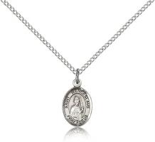 Sterling Silver St. Wenceslaus Pendant, Sterling Silver Lite Curb Chain, Small Size Catholic Medal, 1/2" x 1/4"