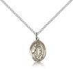Sterling Silver St. Anthony of Egypt Pendant, Sterling Silver Lite Curb Chain, Small Size Catholic Medal, 1/2" x 1/4"