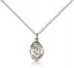 Sterling Silver St. Dunstan Pendant, SS Lite Curb Chain, Small Size Catholic Medal, 1/2" x 1/4"