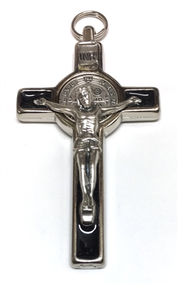 Saint Benedict Black Enamel Inlay Cross