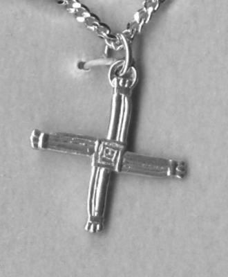 St. Bridget Cross--Sterling Silver--18" chain - - Patron Saint