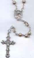 Sterling Silver Vintage Gold Swarvolski Crystal Bead Rosary