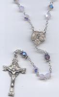 Sterling Silver Violet Opal Swarvolski Crystal Bead Rosary